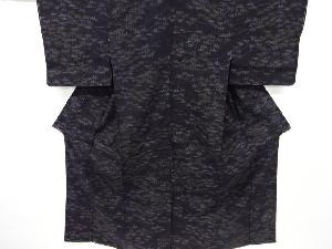 未使用品　重要無形文化財本場結城紬100亀甲　笹模様織り出し着物